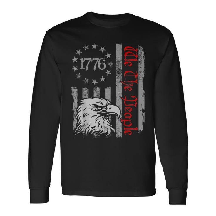 Vintage Retro 1776 We The People American Us Flag July 4Th 1776 Long Sleeve T-Shirt T-Shirt
