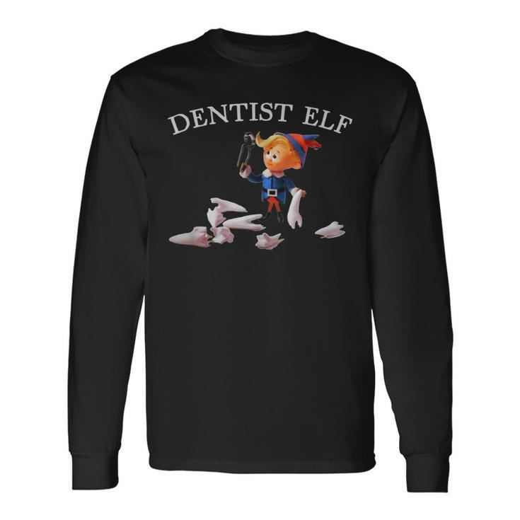 Vintage Retro Christmas Dentist Elf Long Sleeve T-Shirt