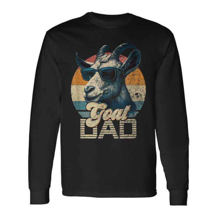 Vintage Retro Goat Dad Best Goat Daddy Fathers Day Long Sleeve T-Shirt