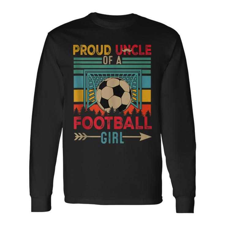 Vintage Retro Proud Uncle Of A Football Player Girl Long Sleeve T-Shirt T-Shirt