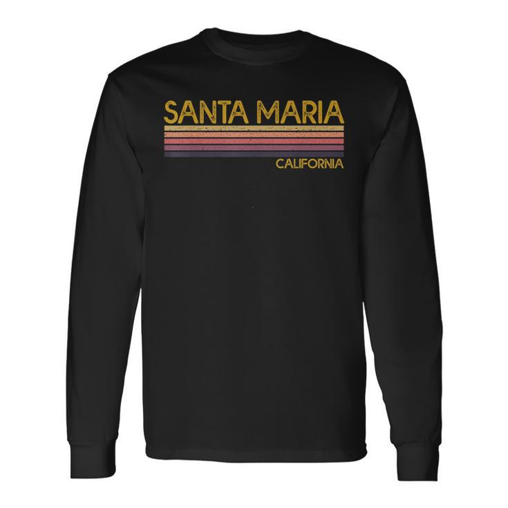 Vintage Retro Style Santa Maria California Long Sleeve T-Shirt