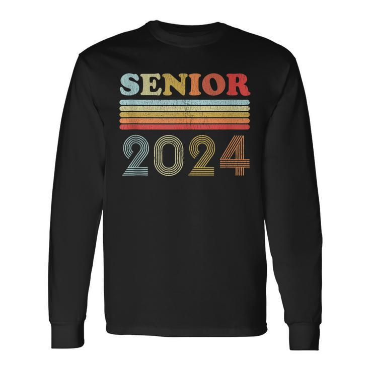 Vintage Senior 2024 Graduation Highschool Graduate Senior 24 Long Sleeve T-Shirt T-Shirt