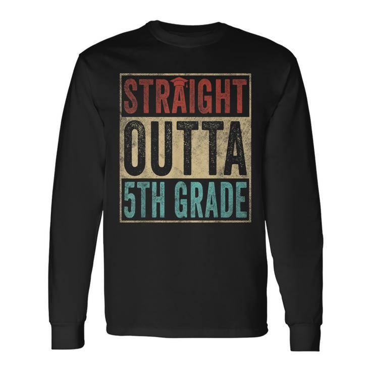 Vintage Straight Outta 5Th Grade Graduation Grad Long Sleeve T-Shirt T-Shirt