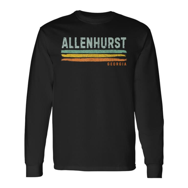 Vintage Stripes Allenhurst Ga Long Sleeve T-Shirt