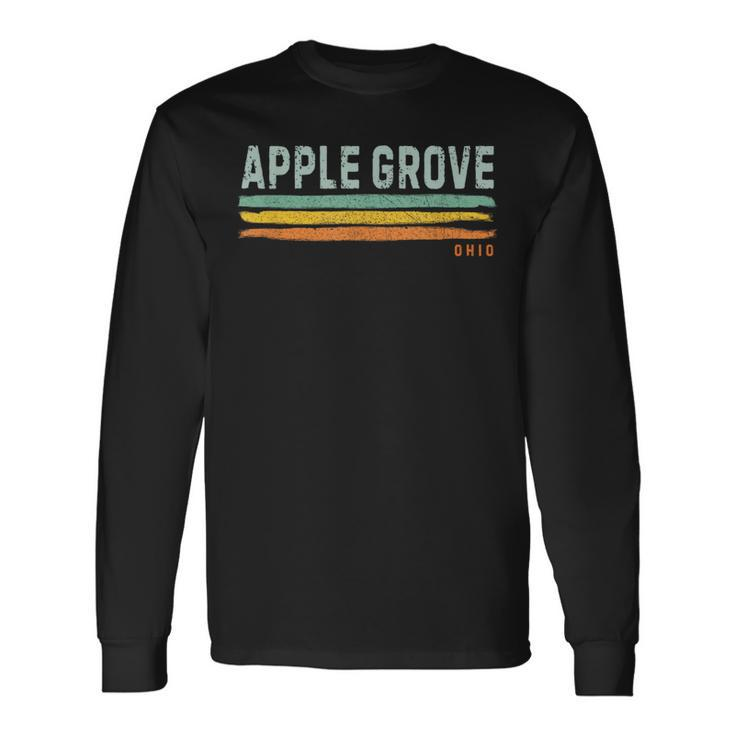 Vintage Stripes Apple Grove Oh Long Sleeve T-Shirt