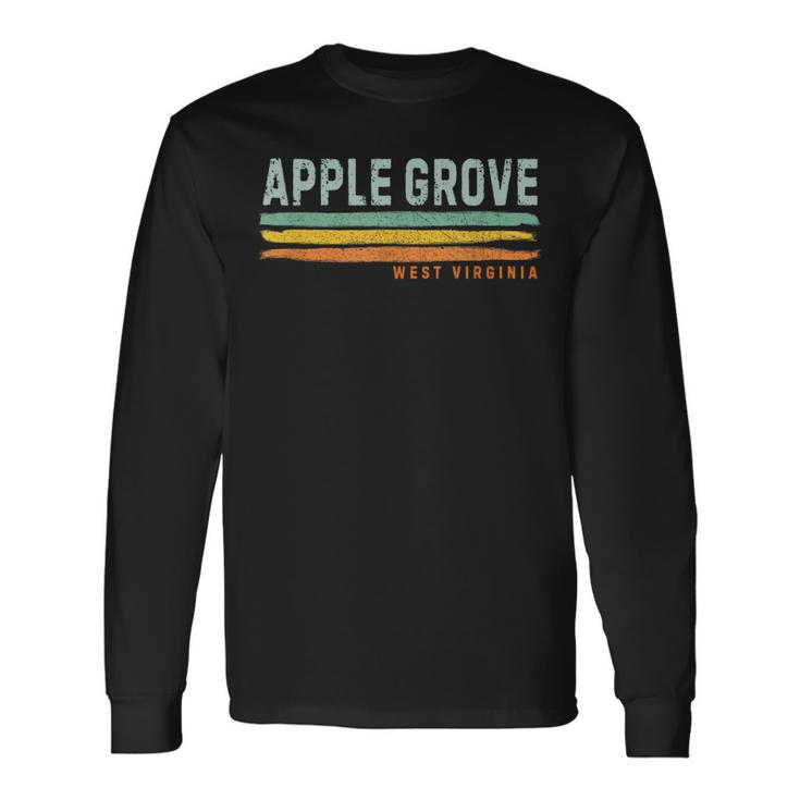 Vintage Stripes Apple Grove Wv Long Sleeve T-Shirt