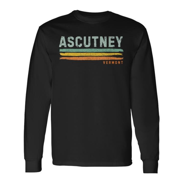 Vintage Stripes Ascutney Vt Long Sleeve T-Shirt
