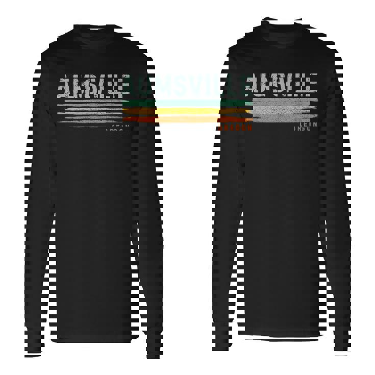 Vintage Stripes Aumsville Or Long Sleeve T-Shirt