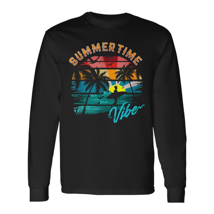 Vintage Summer Vibes Retro Summertime Summer Long Sleeve T-Shirt
