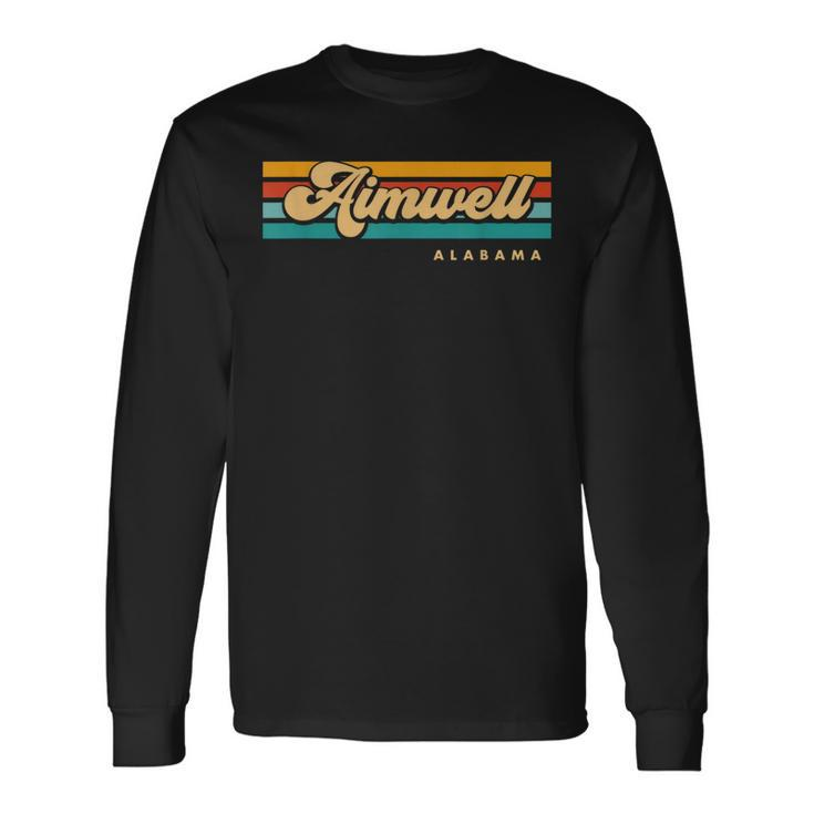 Vintage Sunset Stripes Aimwell Alabama Long Sleeve T-Shirt Gifts ideas