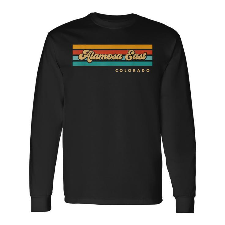 Vintage Sunset Stripes Alamosa East Colorado Long Sleeve T-Shirt