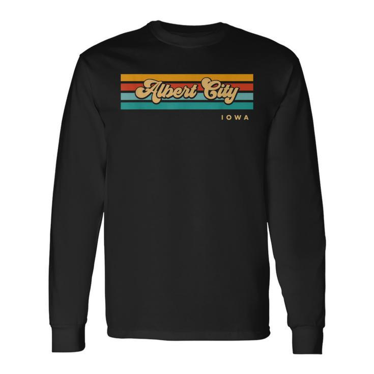 Vintage Sunset Stripes Albert City Iowa Long Sleeve T-Shirt
