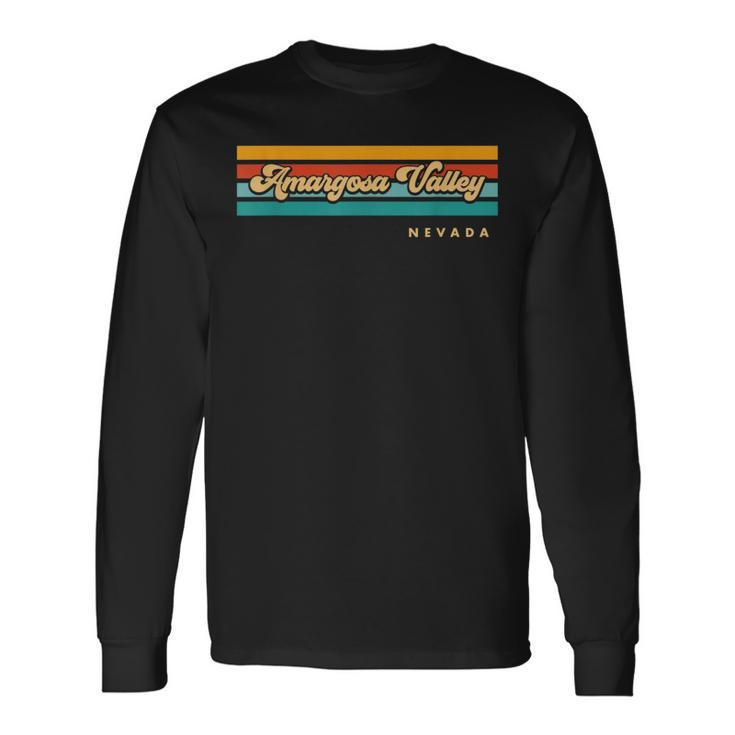 Vintage Sunset Stripes Amargosa Valley Nevada Long Sleeve T-Shirt