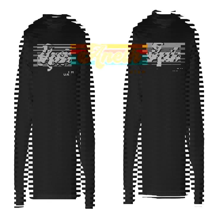 Vintage Sunset Stripes Aneth Utah Long Sleeve T-Shirt