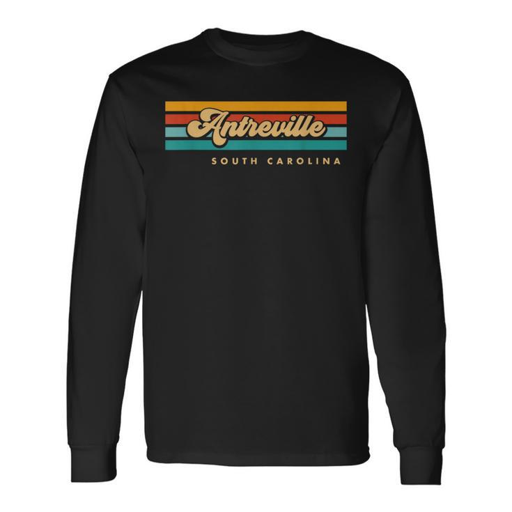 Vintage Sunset Stripes Antreville South Carolina Long Sleeve T-Shirt