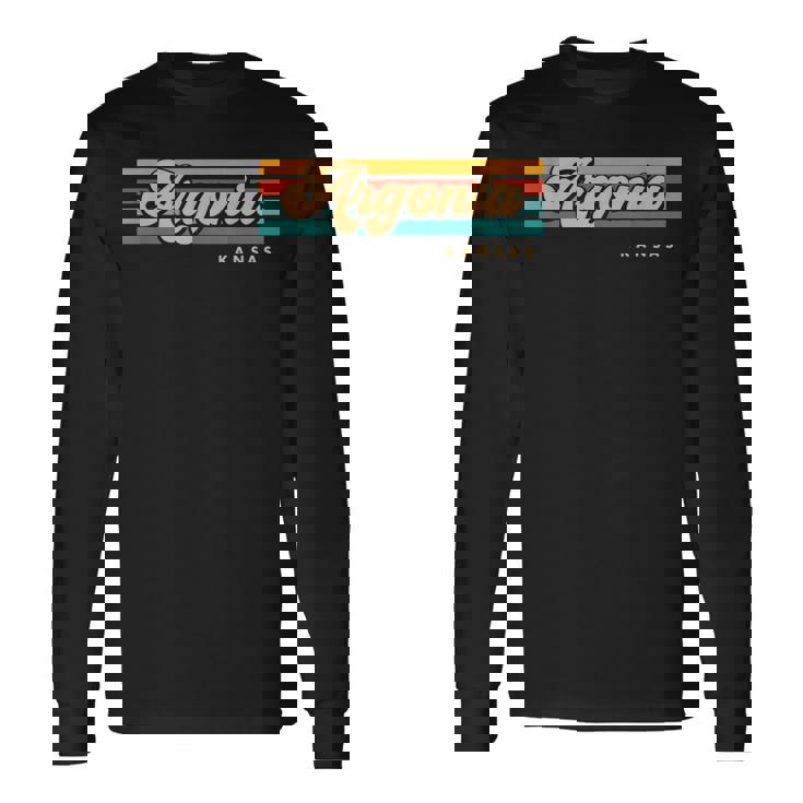 Vintage Sunset Stripes Argonia Kansas Long Sleeve T-Shirt Gifts ideas
