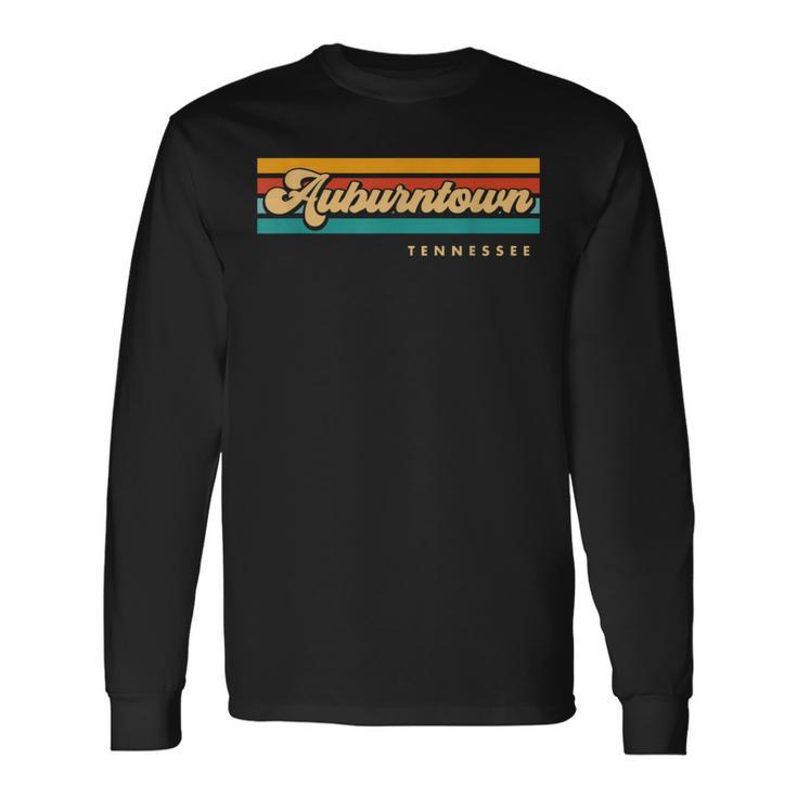 Vintage Sunset Stripes Auburntown Tennessee Long Sleeve T-Shirt