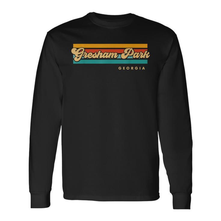 Vintage Sunset Stripes Gresham Park Georgia Long Sleeve T-Shirt