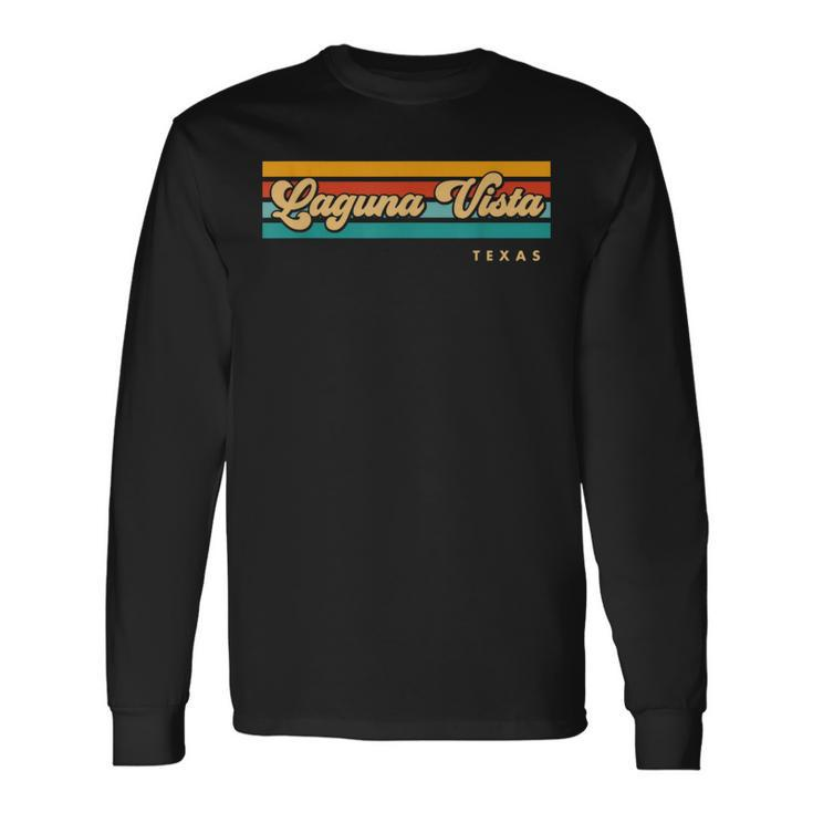 Vintage Sunset Stripes Laguna Vista Texas Long Sleeve T-Shirt