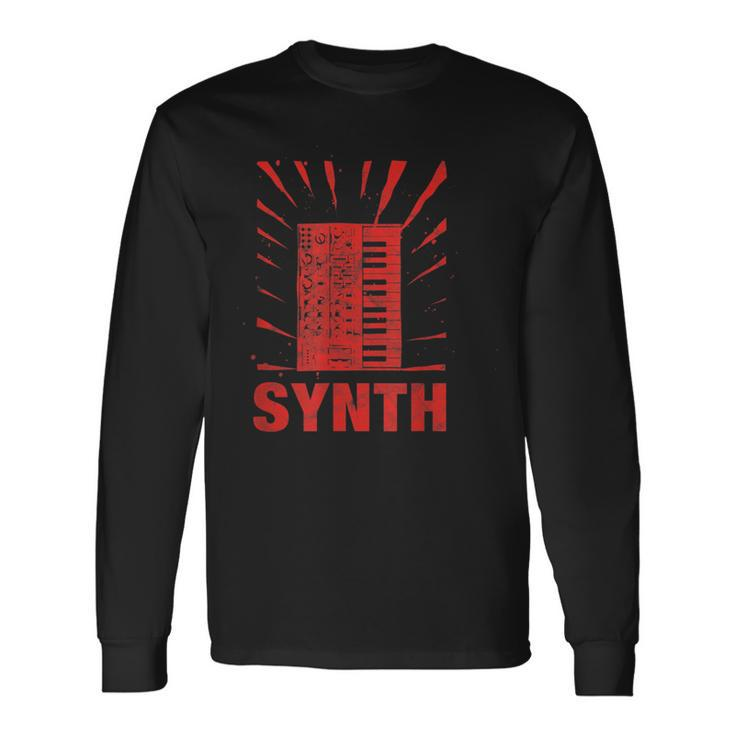 Vintage Synthesizer Analog Synth Nerd Retro Long Sleeve T-Shirt