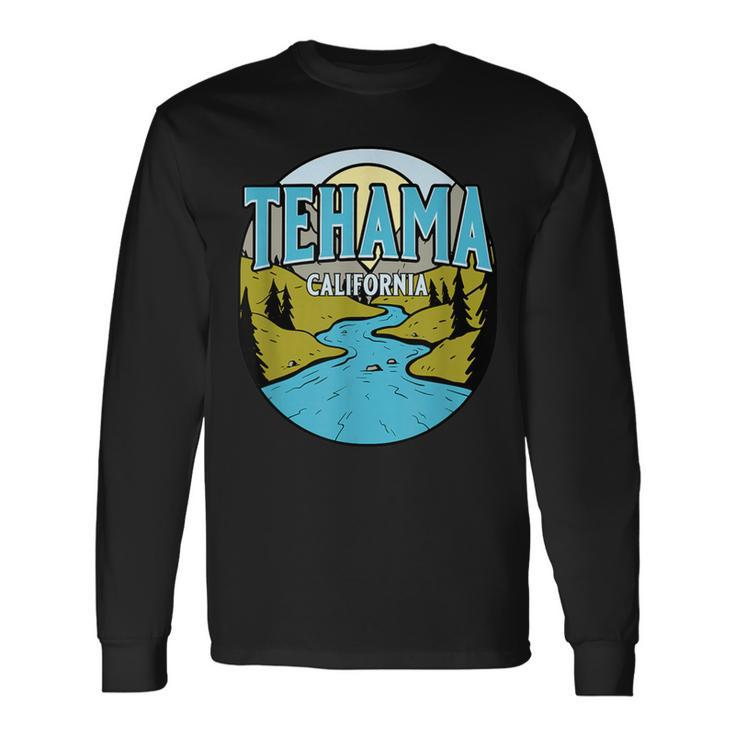 Vintage Tehama California River Valley Souvenir Print Long Sleeve T-Shirt