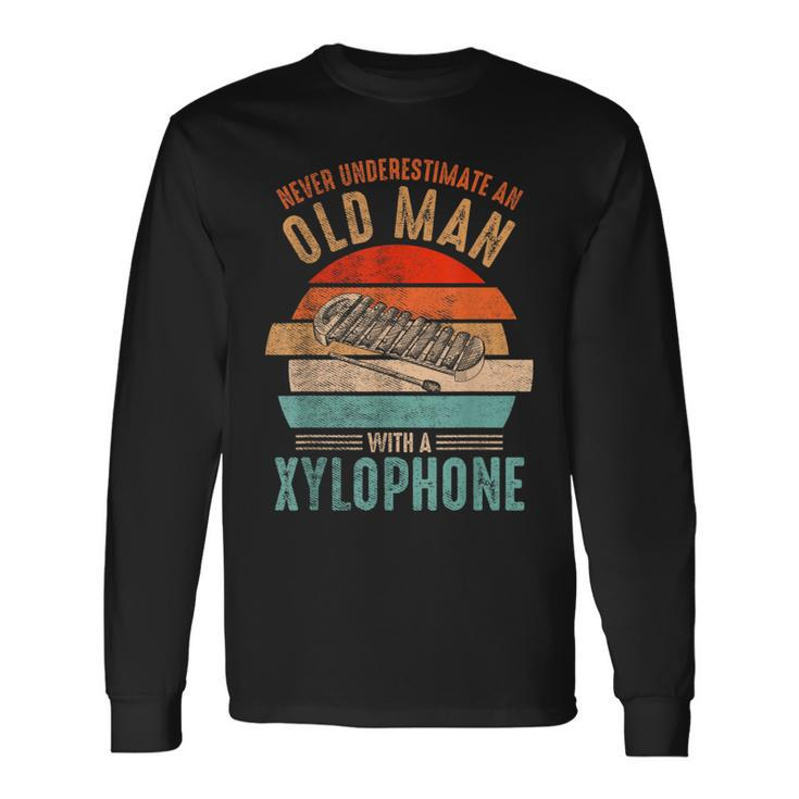 Vintage Never Underestimate An Old Man With A Xylophone Long Sleeve T-Shirt