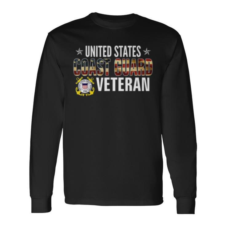 Vintage United States Coast Guard Veteran American Flag Long Sleeve T-Shirt T-Shirt