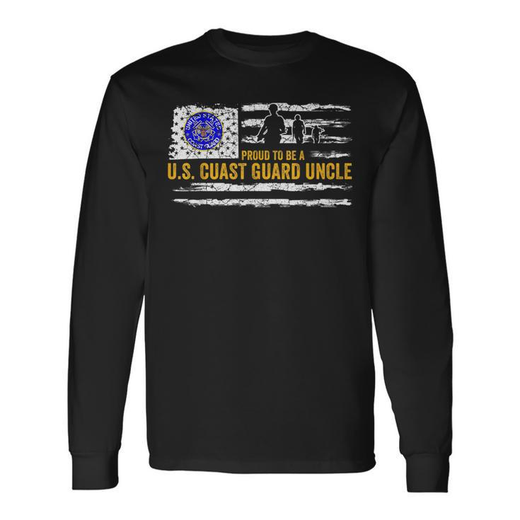 Vintage Usa American Flag Proud To Be A Us Coast Guard Uncle For Uncle Long Sleeve T-Shirt T-Shirt