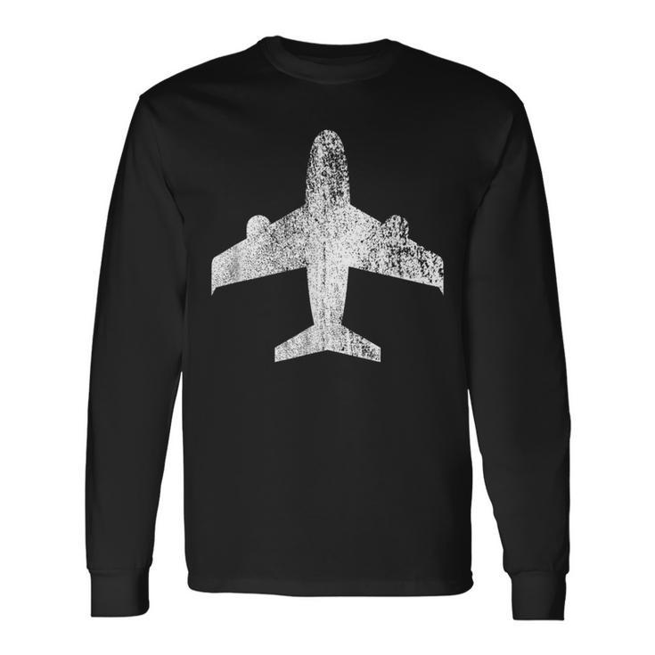 Vintage White Airplane T Flying Rc Pilot Long Sleeve T-Shirt