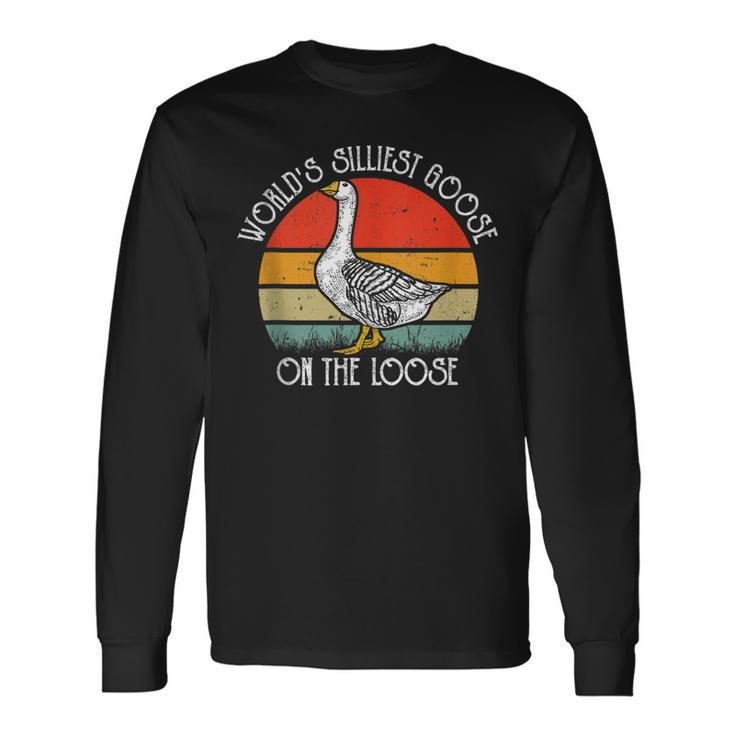 Vintage Worlds Silliest Goose On The Loose Long Sleeve T-Shirt T-Shirt