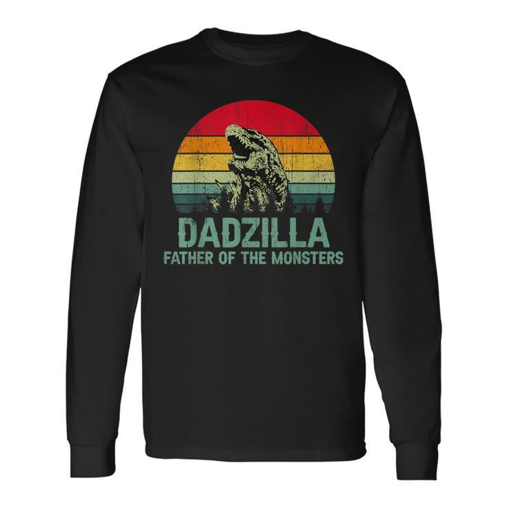 Vintagedadzilla Father Of The Monsters Fathers Day Long Sleeve T-Shirt