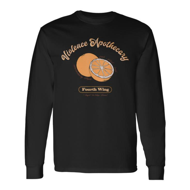 Violence Apothecary Fourth Wing Orange Book Lover Bookish Long Sleeve T-Shirt