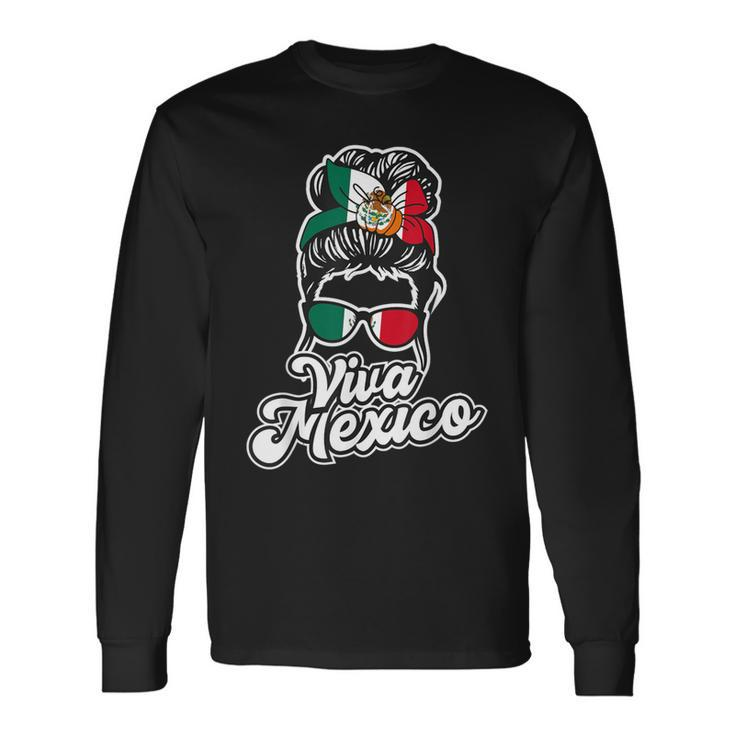 Viva Mexico Mexican Flag Proud Mexican Long Sleeve T-Shirt Gifts ideas