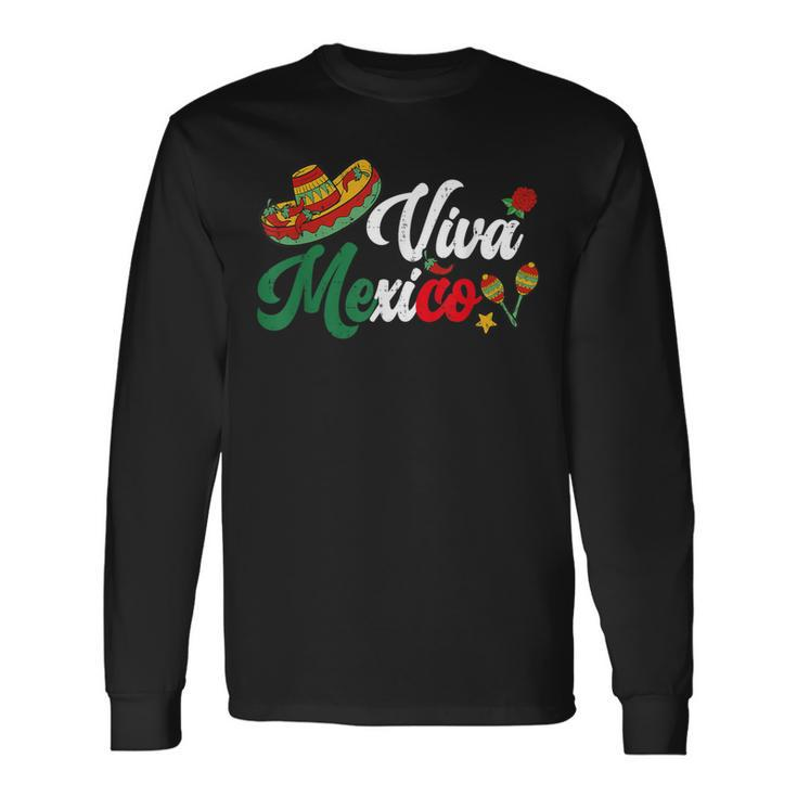 Viva Mexico Sombrero Hispanic Heritage Month Family Group Long Sleeve T-Shirt