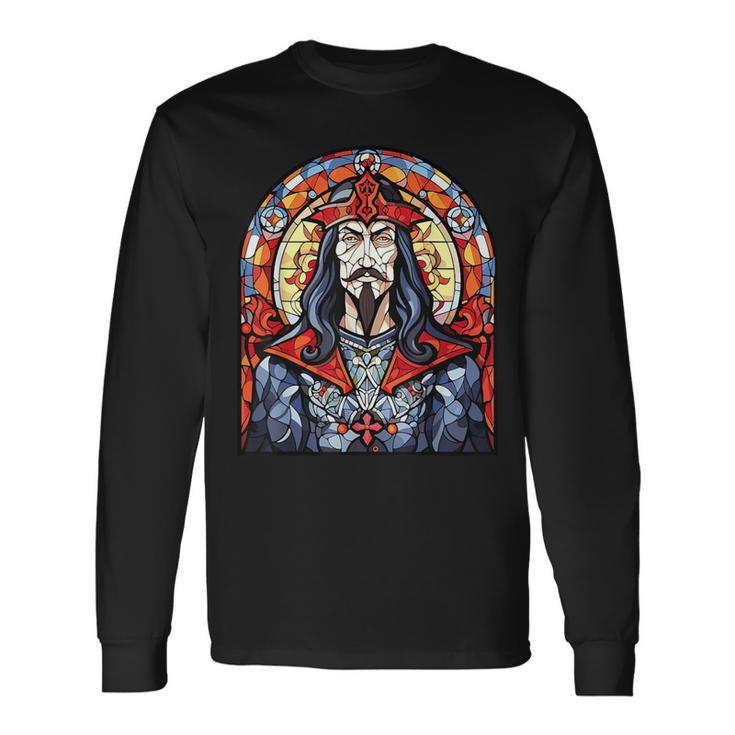 Vlad The Impaler Stained Glass Long Sleeve T-Shirt