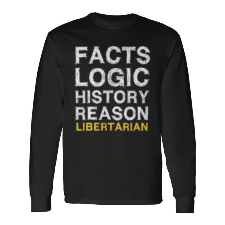 Votegold Vintage Distressed Libertarian Facts & Logic Long Sleeve T-Shirt T-Shirt