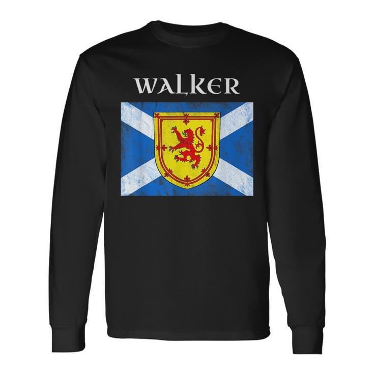 Walker Clan Scottish Name Scotland Flag Long Sleeve T-Shirt