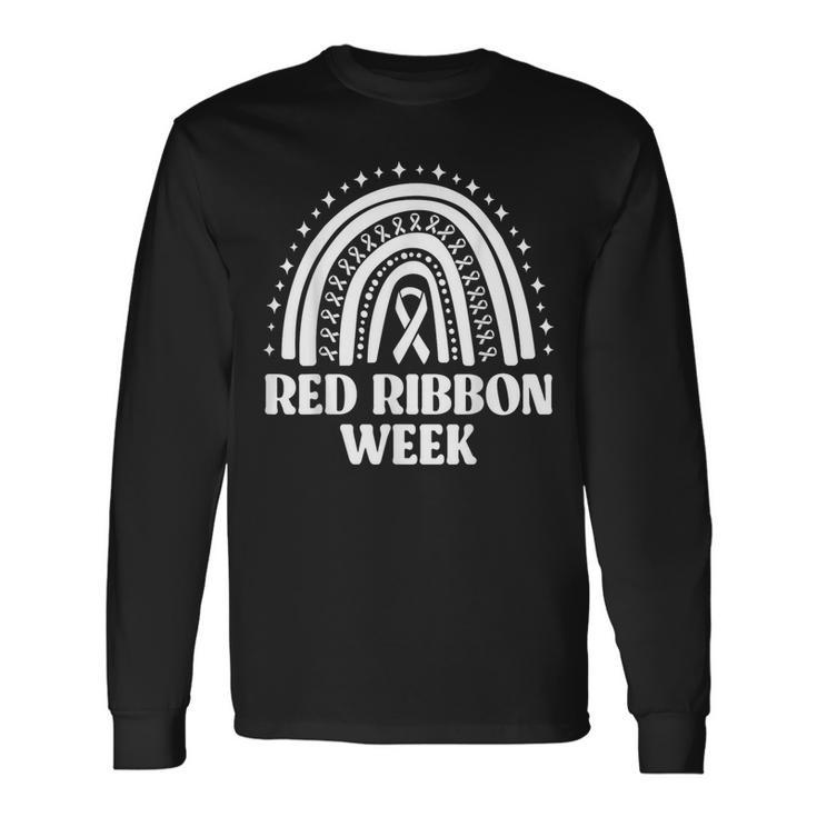 We Wear Red Ribbon Week Drug Free Red Ribbon Week Long Sleeve T-Shirt