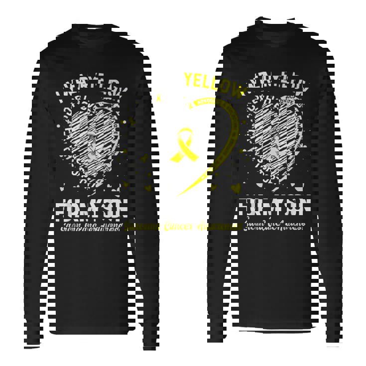 I Wear Yellow For My Son Sarcoma Cancer Awareness Long Sleeve T-Shirt T-Shirt