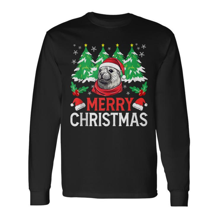 Weddell Seal Christmas Pajama Costume For Xmas Holiday Long Sleeve T-Shirt