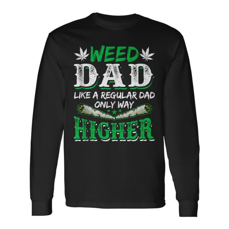 Weed Dad Marijuana 420 Cannabis Thc Pumpkin Themed Long Sleeve T-Shirt T-Shirt
