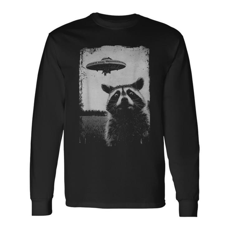 Weird Ufo Raccoon Alien Long Sleeve T-Shirt