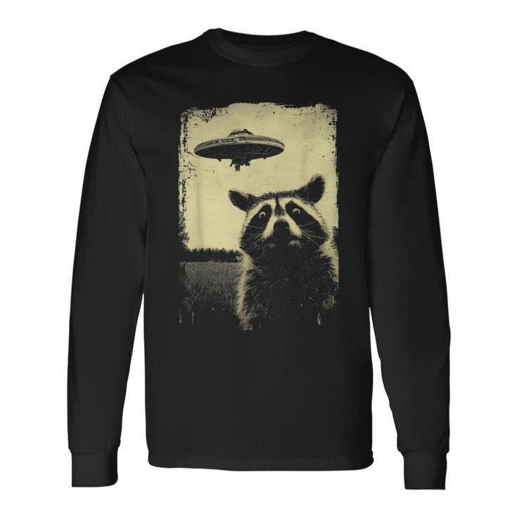Weird Ufo Raccoon Alien Long Sleeve T-Shirt