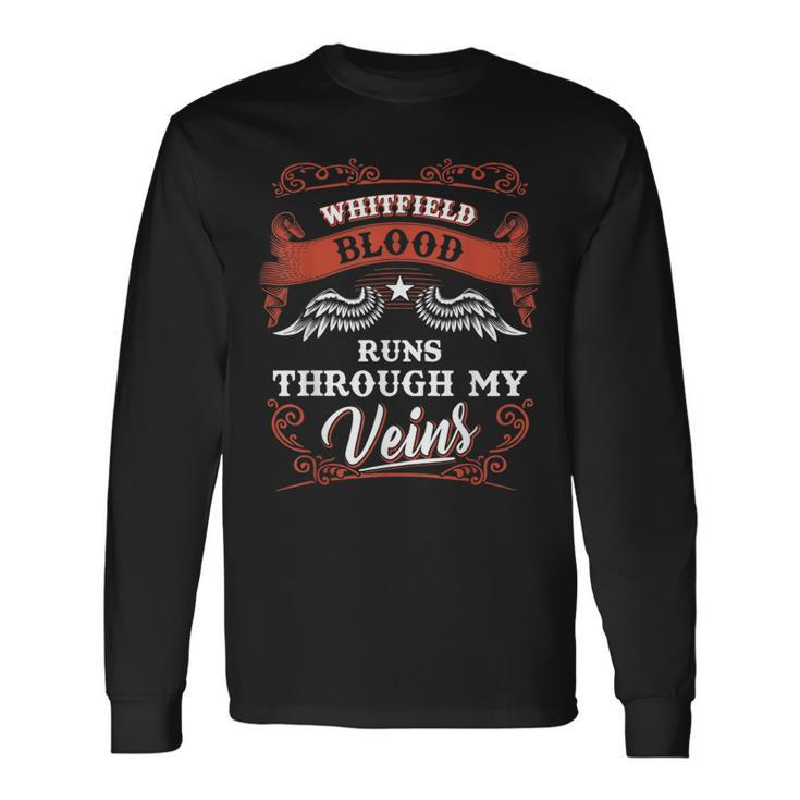 Whitfield Blood Runs Through My Veins Youth Kid 1T5d Long Sleeve T-Shirt