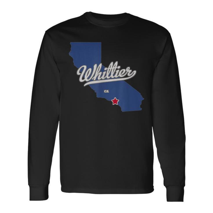 Whittier California Ca Map Long Sleeve T-Shirt