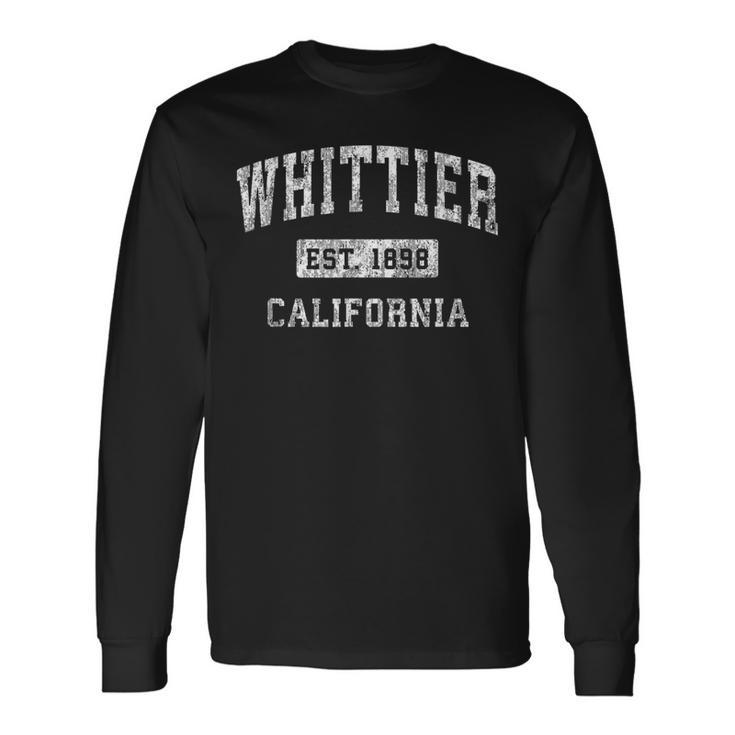 Whittier California Ca Vintage Established Sports Long Sleeve T-Shirt