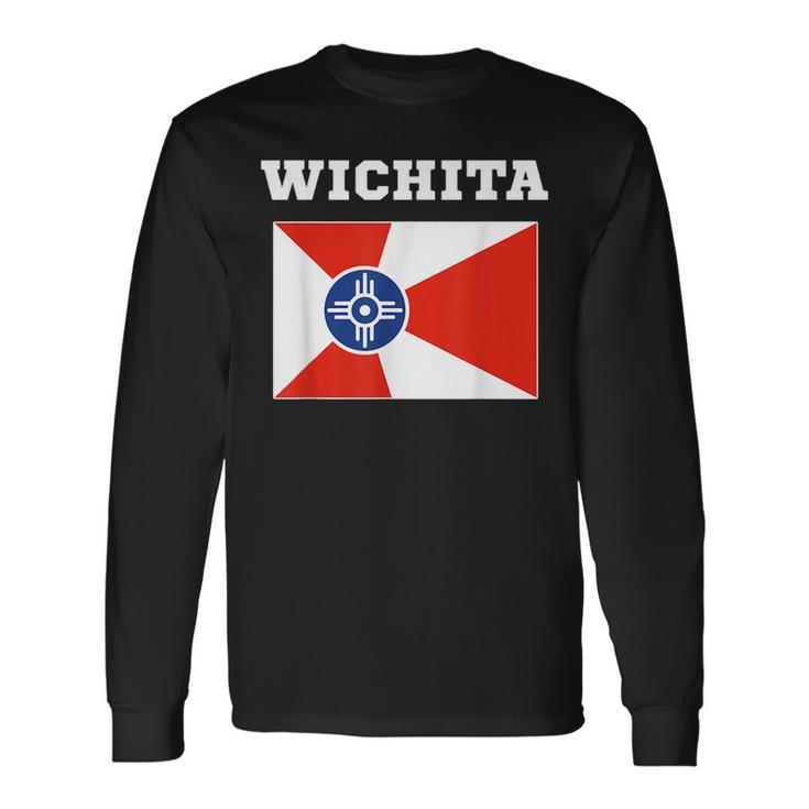 Wichita Usa Travel Kansas Flag American Long Sleeve T-Shirt T-Shirt