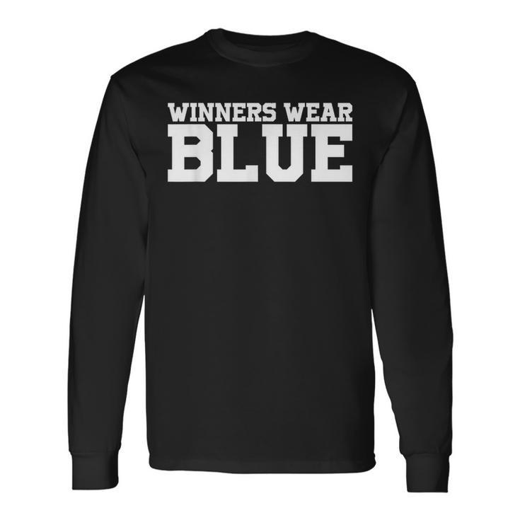 Winners Wear Blue Team Spirit Game Competition Color Sports Long Sleeve T-Shirt