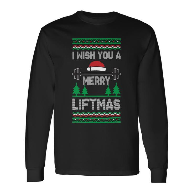 I Wish You A Merry Liftmas Fitness Trainer Long Sleeve T-Shirt