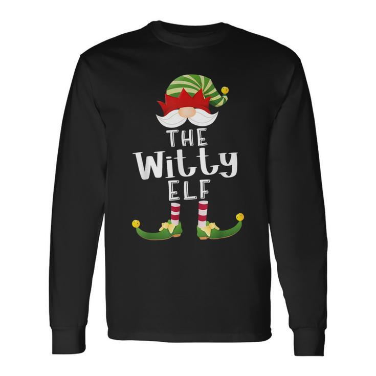 Witty Elf Group Christmas Pajama Party Long Sleeve T-Shirt